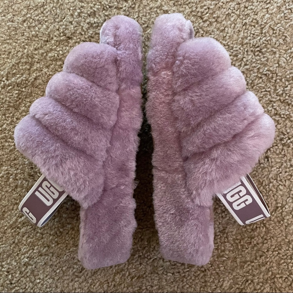 Purple UGG Fluff Yeah Slides - Picture 3 of 4